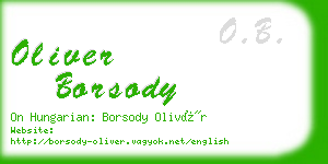 oliver borsody business card